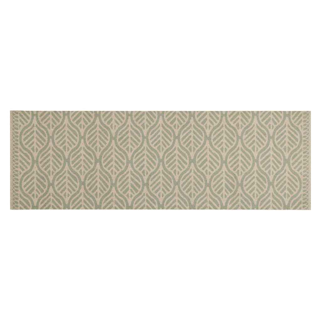 Kuhinjski tepih perivi s uzorkom lišća 60 x 180 cm baršunasti