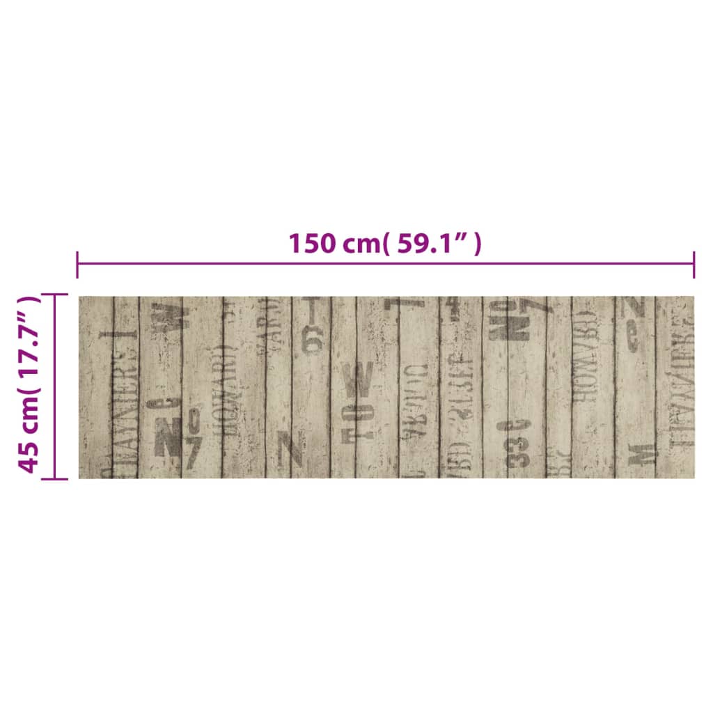 Kuhinjski tepih perivi s uzorkom ograde 45 x 150 cm baršunasti