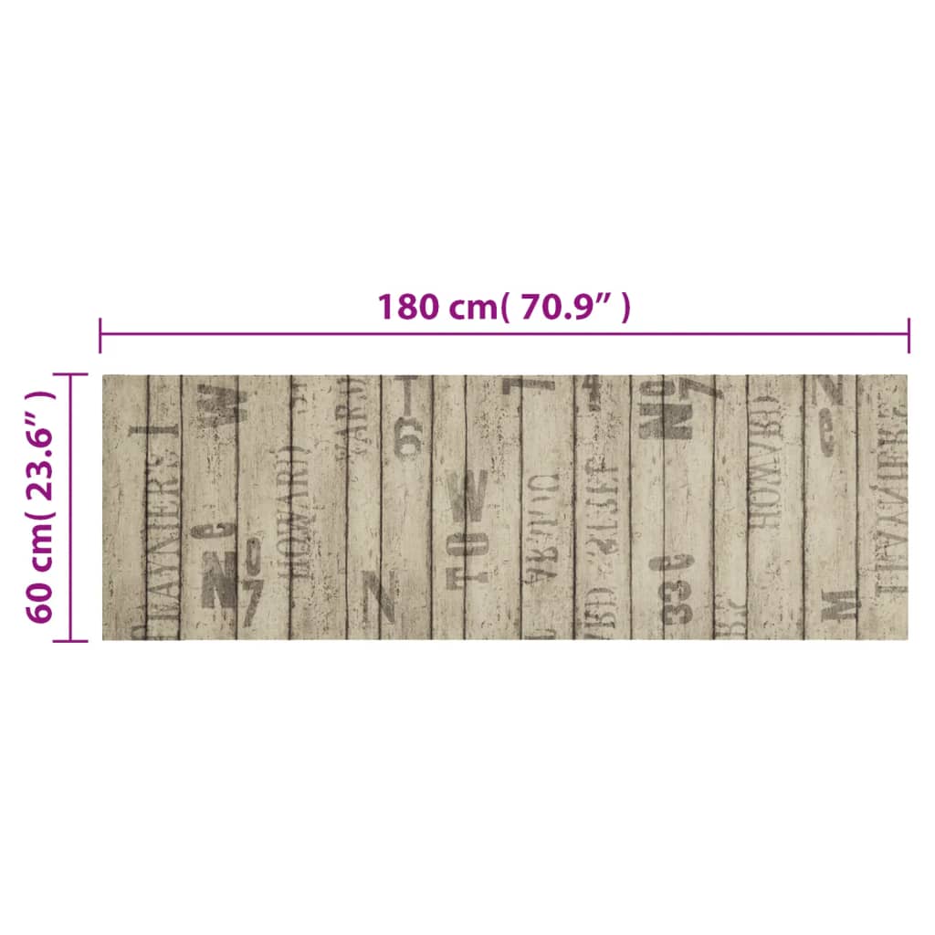 Kuhinjski tepih perivi s uzorkom ograde 60 x 180 cm baršunasti