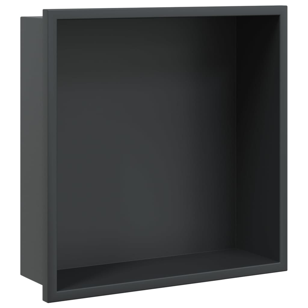 Niša za tuš mat crna 32x32x9 cm nehrđajući čelik