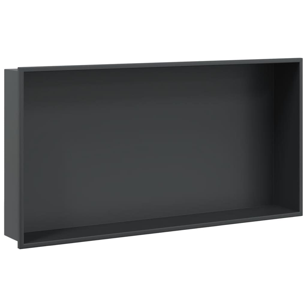 Niša za tuš mat crna 62x32x9 cm nehrđajući čelik