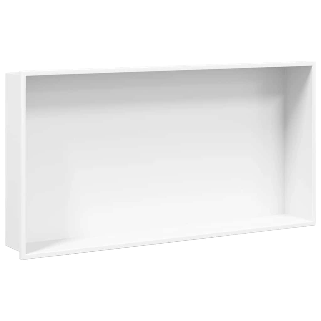 Niša za tuš mat bijela nehrđajući čelik 62x32x9 cm