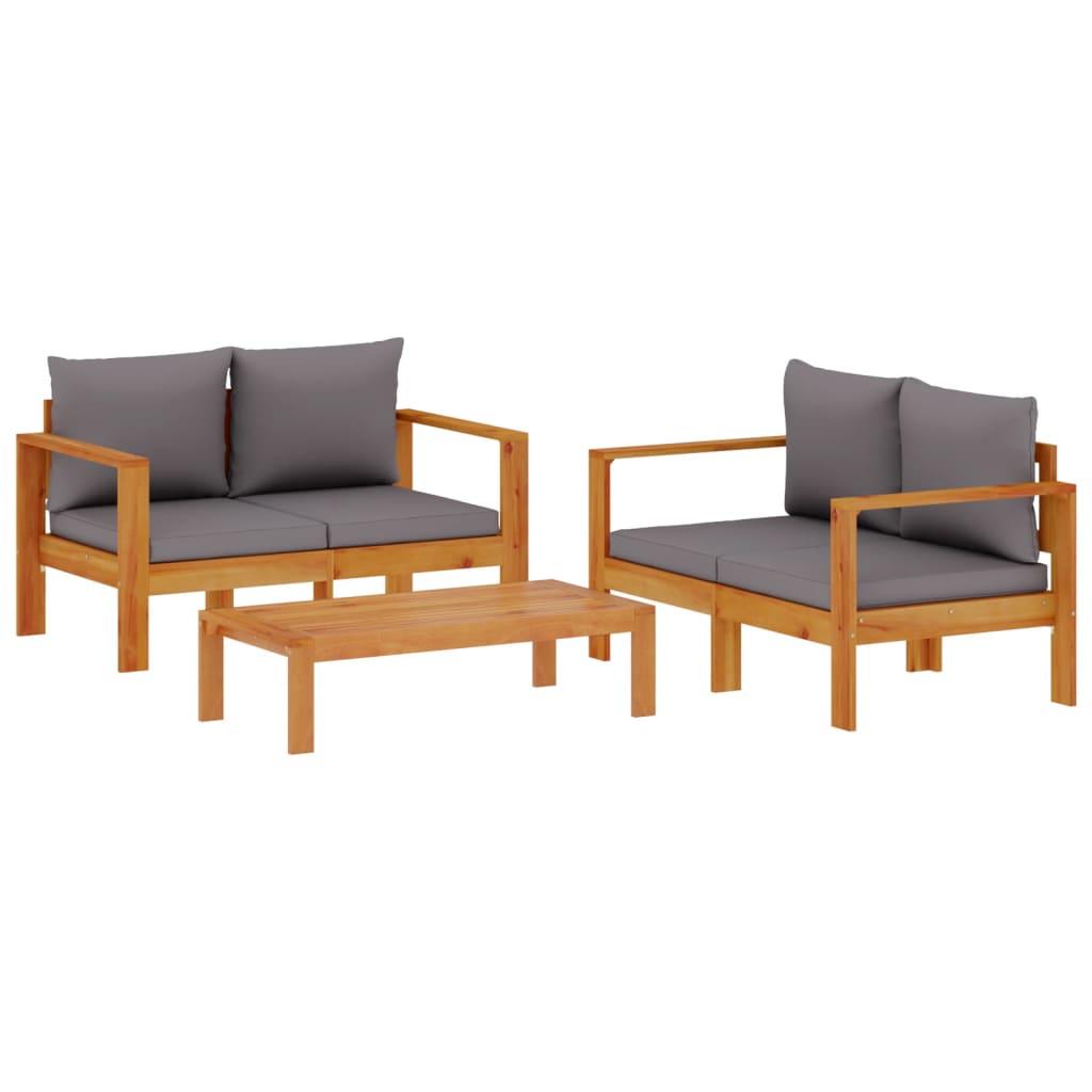 3-dijelna set vrtnih sofa s jastucima masivno bagremovo drvo