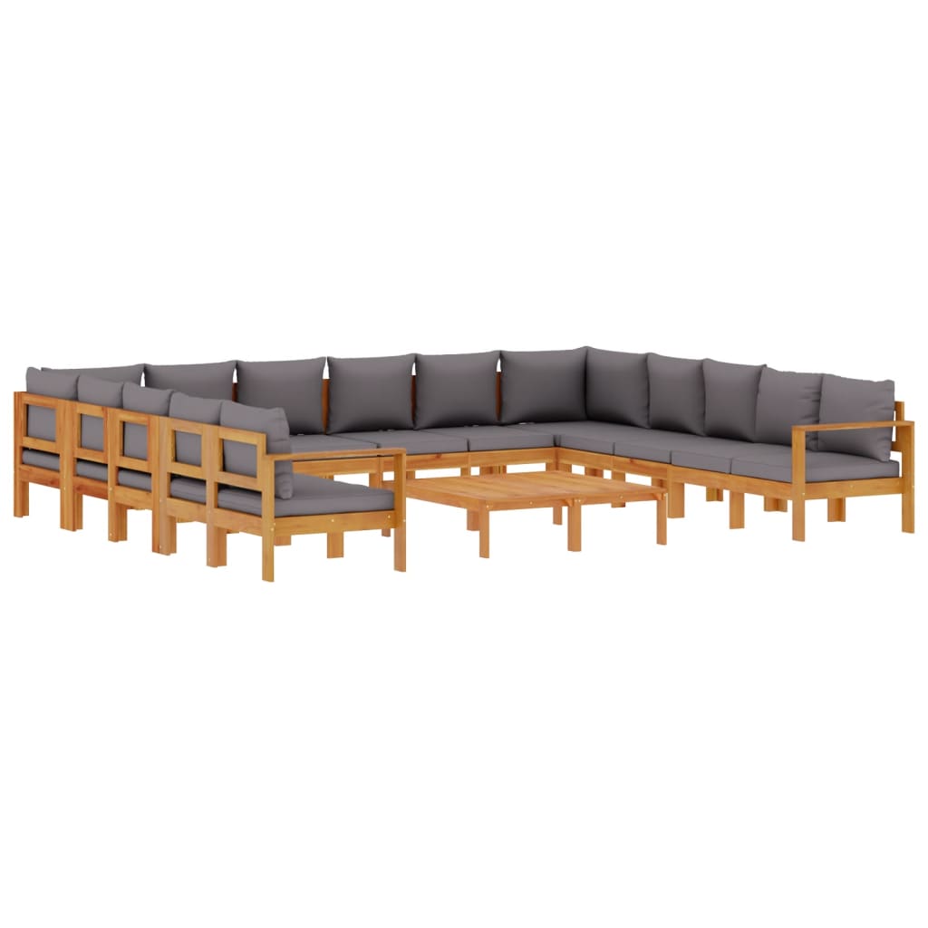 10-dijelna set vrtnih sofa s jastucima masivno bagremovo drvo