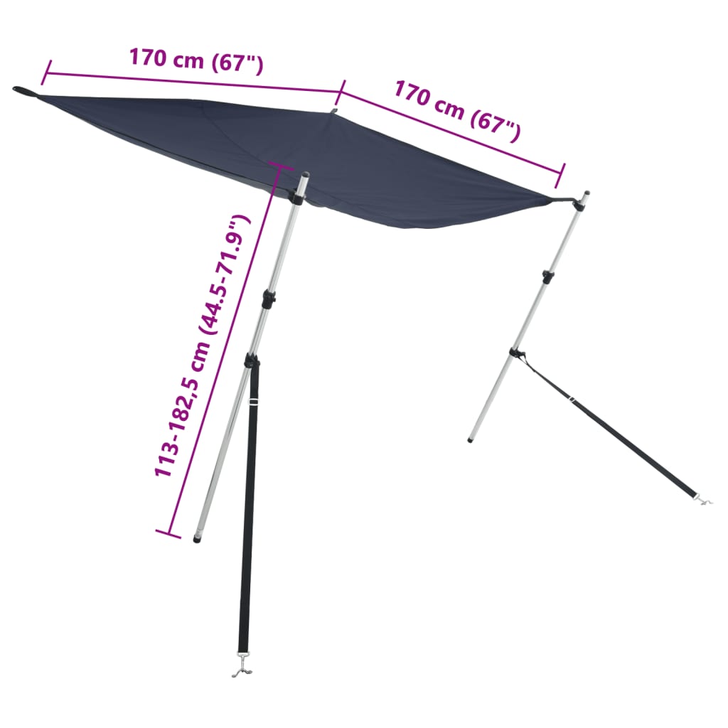 Set nastavka za sjenilo s vrhom T-oblika 170x170x(113-182,5) cm