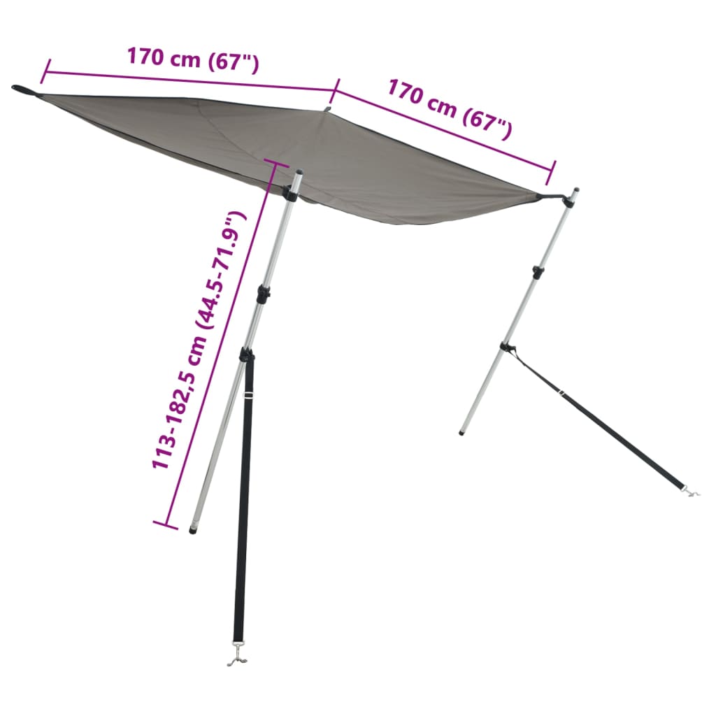 Set nastavka za sjenilo s vrhom T-oblika 170x170x(113-182,5) cm