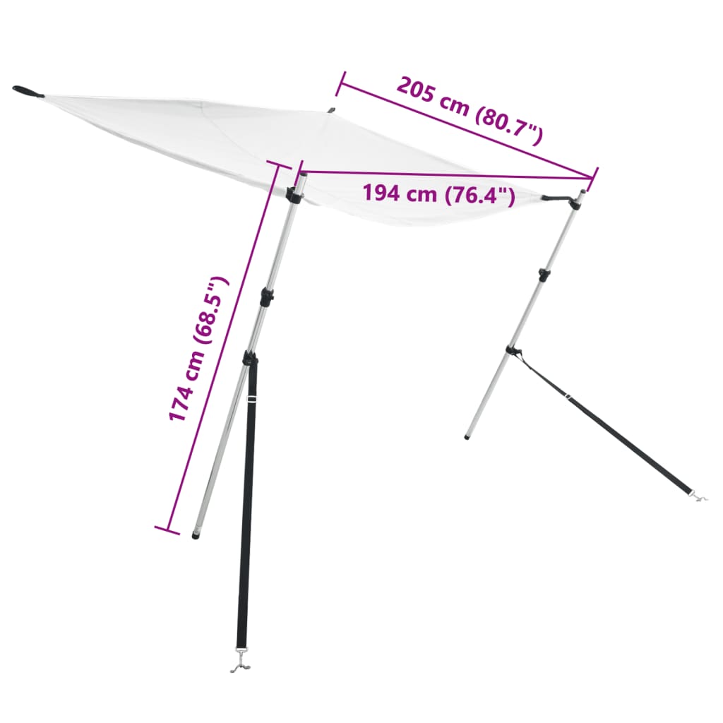 Set nastavka za sjenilo s vrhom T-oblika 174x205x(115-194)cm