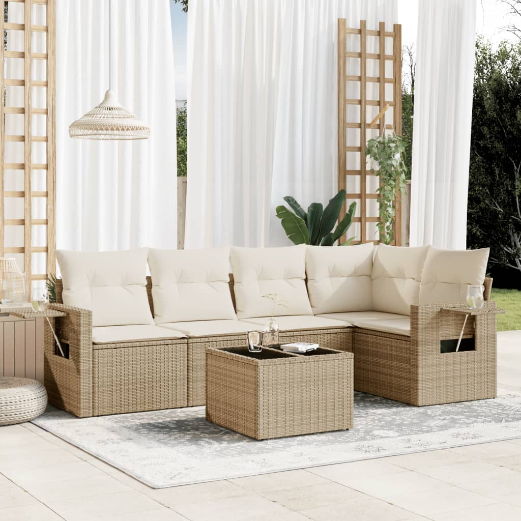 5-dijelni set vrtnih sofa s jastucima od poliratana