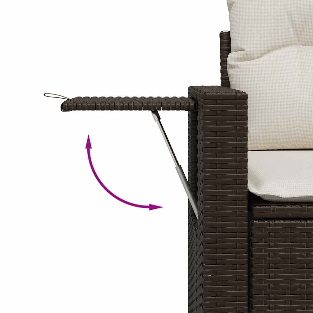 5-dijelni set vrtnih sofa s jastucima poliratan smeđi