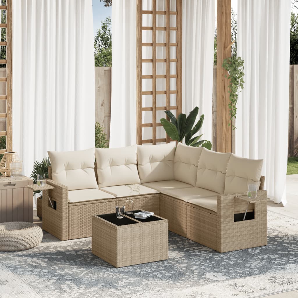 6-dijelni set vrtnih sofa od poliratana s jastucima