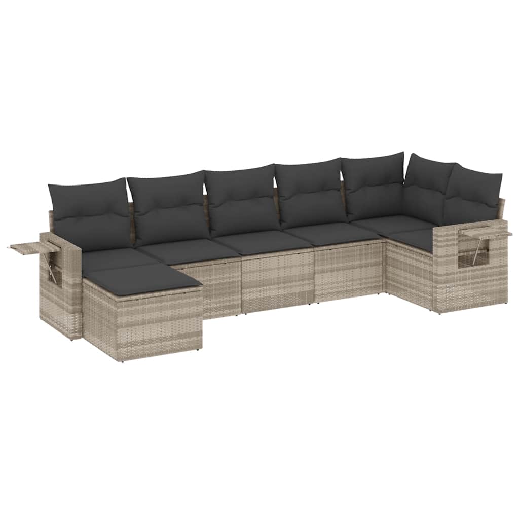 7-dijelni set vrtnih sofa svjetlosivi od poliratana