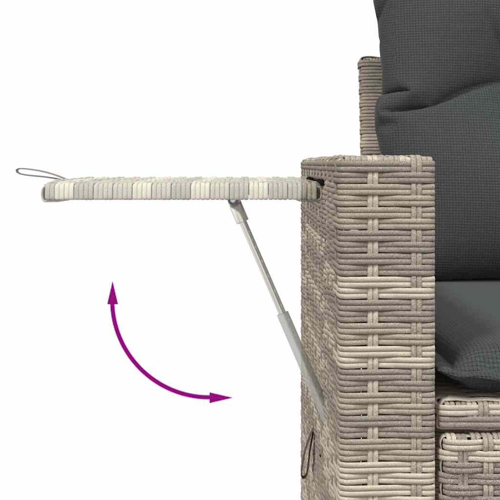 8-dijelni set vrtnih sofa od poliratana s jastucima svjetlosivi