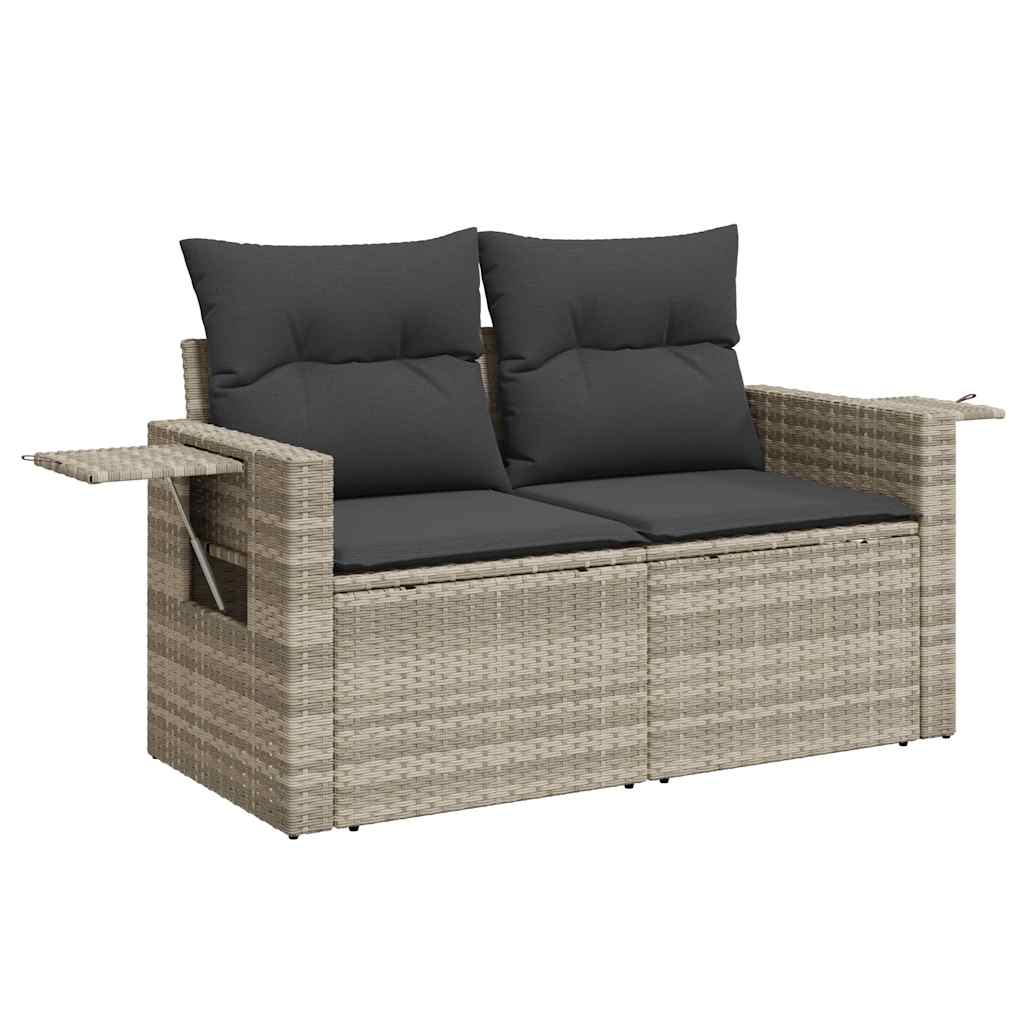 6-dijelni set vrtnih sofa od poliratana s jastucima svjetlosivi