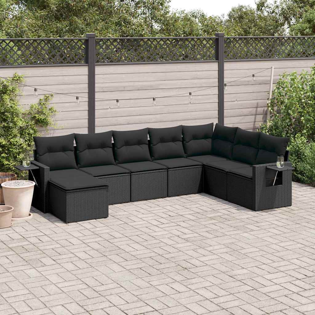 8-dijelni set vrtnih sofa s jastucima bež od poliratana