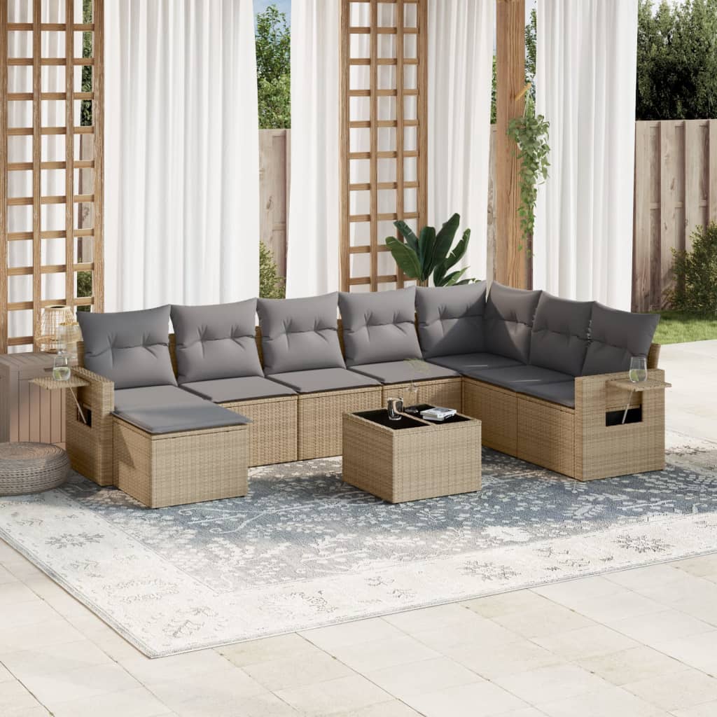 8-dijelni set vrtnih sofa od poliratana s jastucima