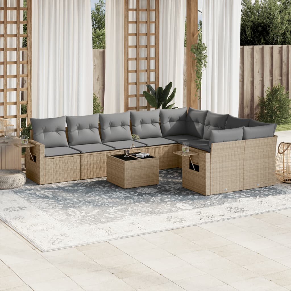 9-dijelni set vrtnih sofa od poliratana s jastucima