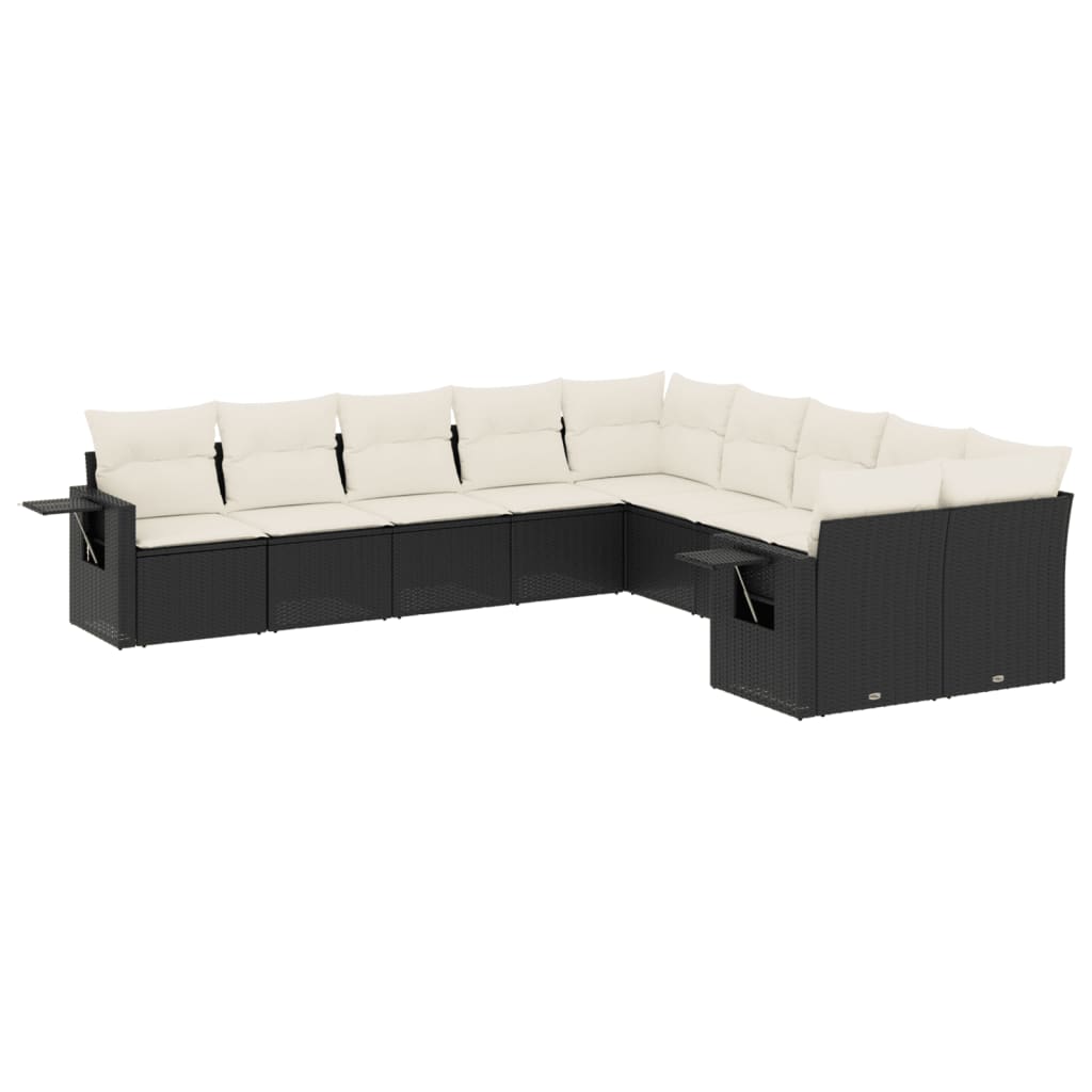 11-dijelni set vrtnih sofa poliratan s jastucima svijetlosivi