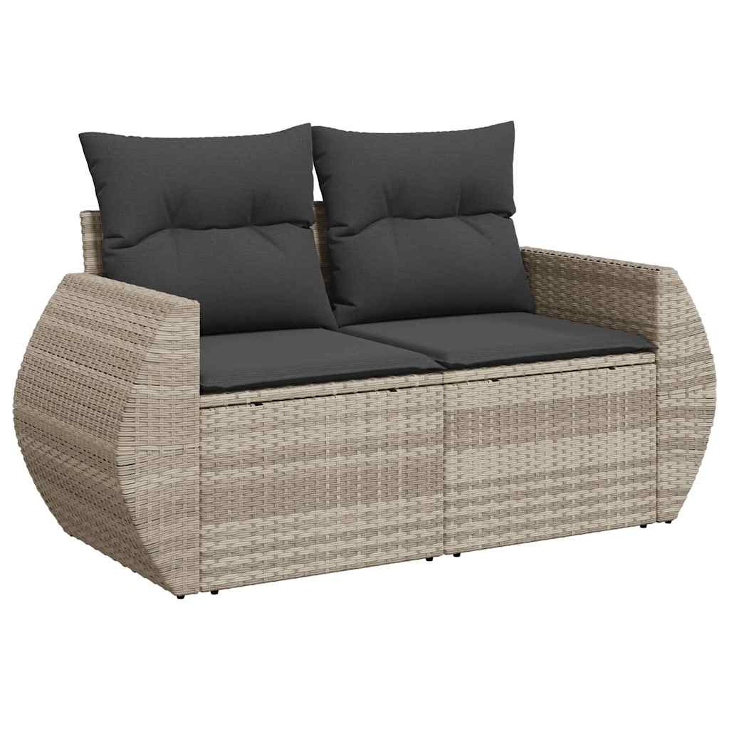 4-dijelni set vrtnih sofa s jastucima svijetlosivi poliratan