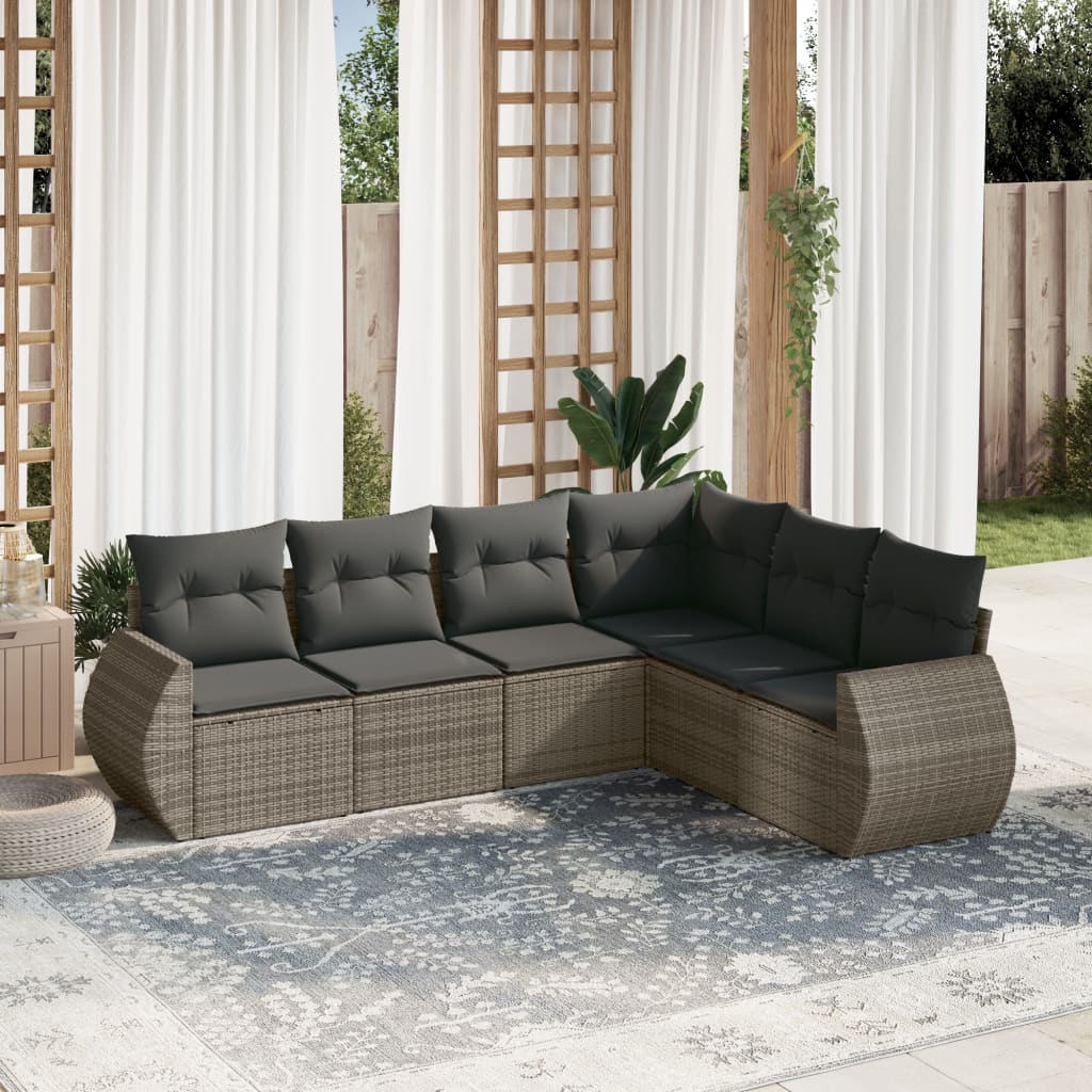 6-dijelni set vrtnih sofa od poliratana s jastucima