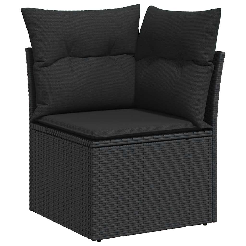 9-dijelni set vrtnih sofa s jastucima crni od poliratana