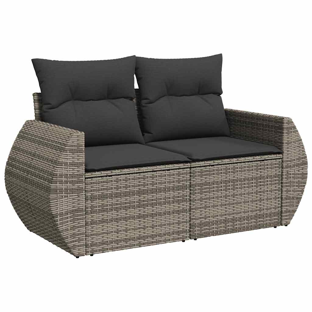 8-dijelni set vrtnih sofa od poliratana s jastucima svjetlosivi