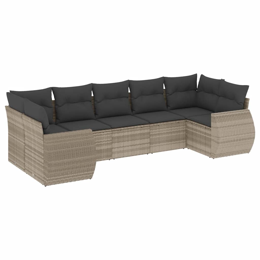 7-dijelni set vrtnih sofa svjetlosivi od poliratana