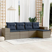 Vrtni set od 5 dijelova s jastucima, sivi poliratan