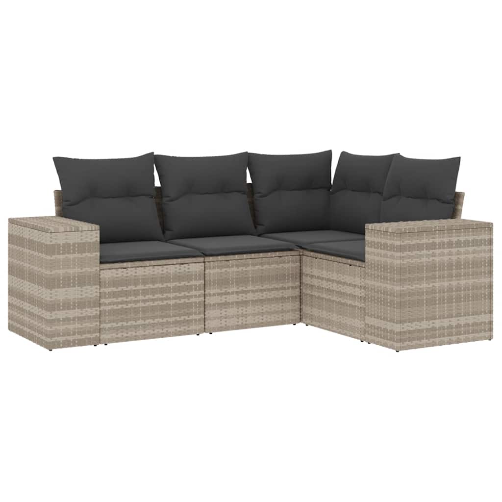 4-dijelni set vrtnih sofa s jastucima svijetlosivi poliratan