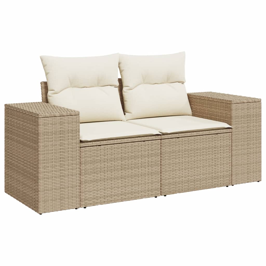 6-dijelni set vrtnih sofa s jastucima bež od poliratana