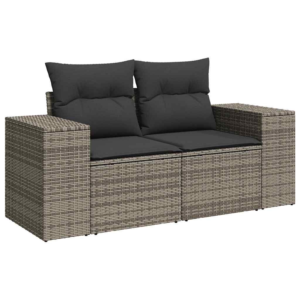7-dijelni set vrtnih sofa sivi od poliratana