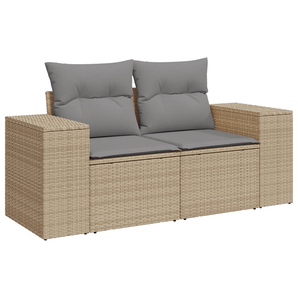 6-dijelni set vrtnih sofa s jastucima bež od poliratana