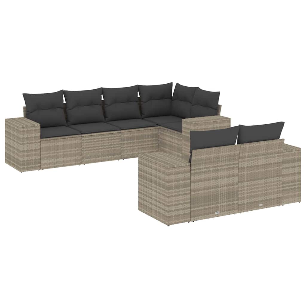 7-dijelni set vrtnih sofa svjetlosivi od poliratana