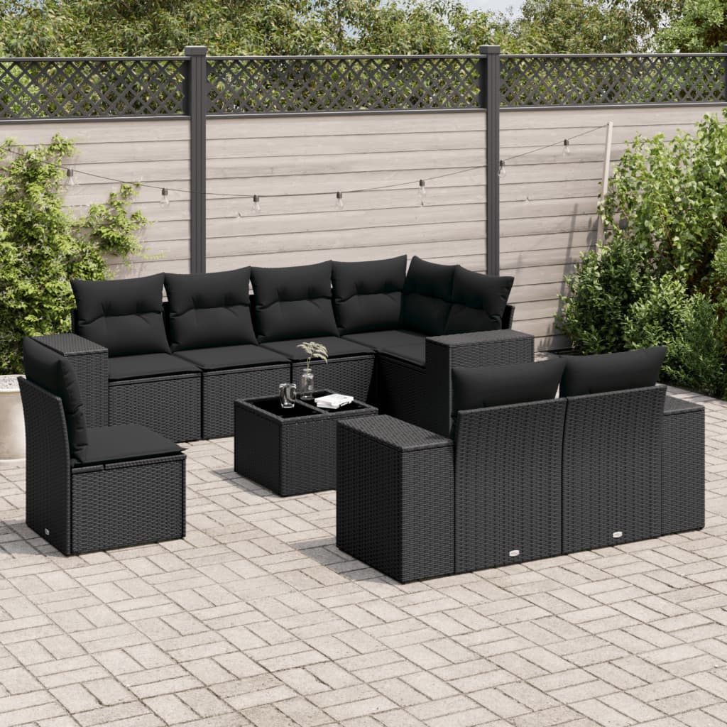 8-dijelni set vrtnih sofa s jastucima bež od poliratana
