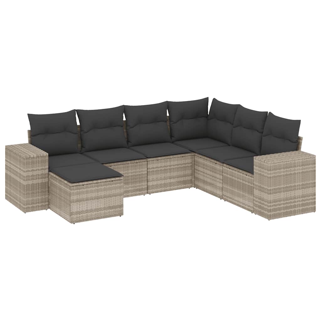 7-dijelni set vrtnih sofa svjetlosivi od poliratana