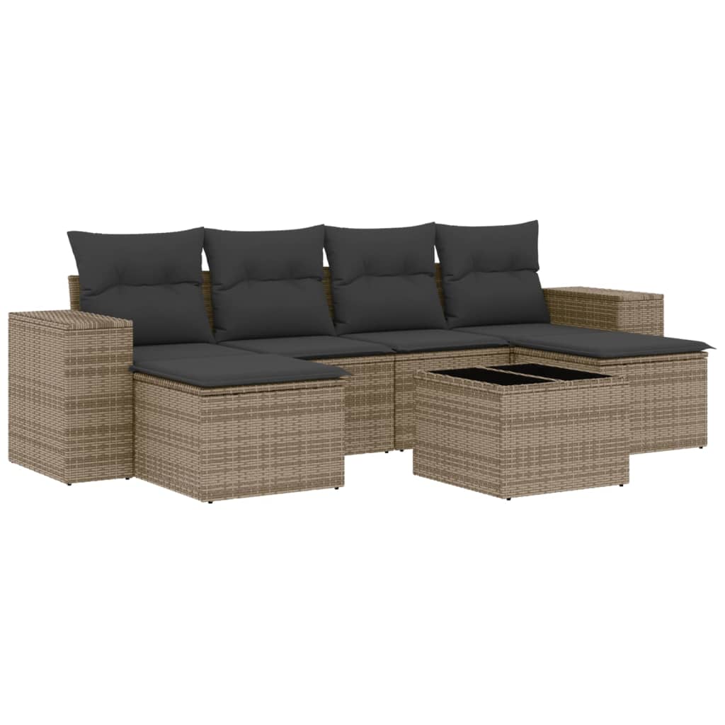 7-dijelni set vrtnih sofa sivi od poliratana