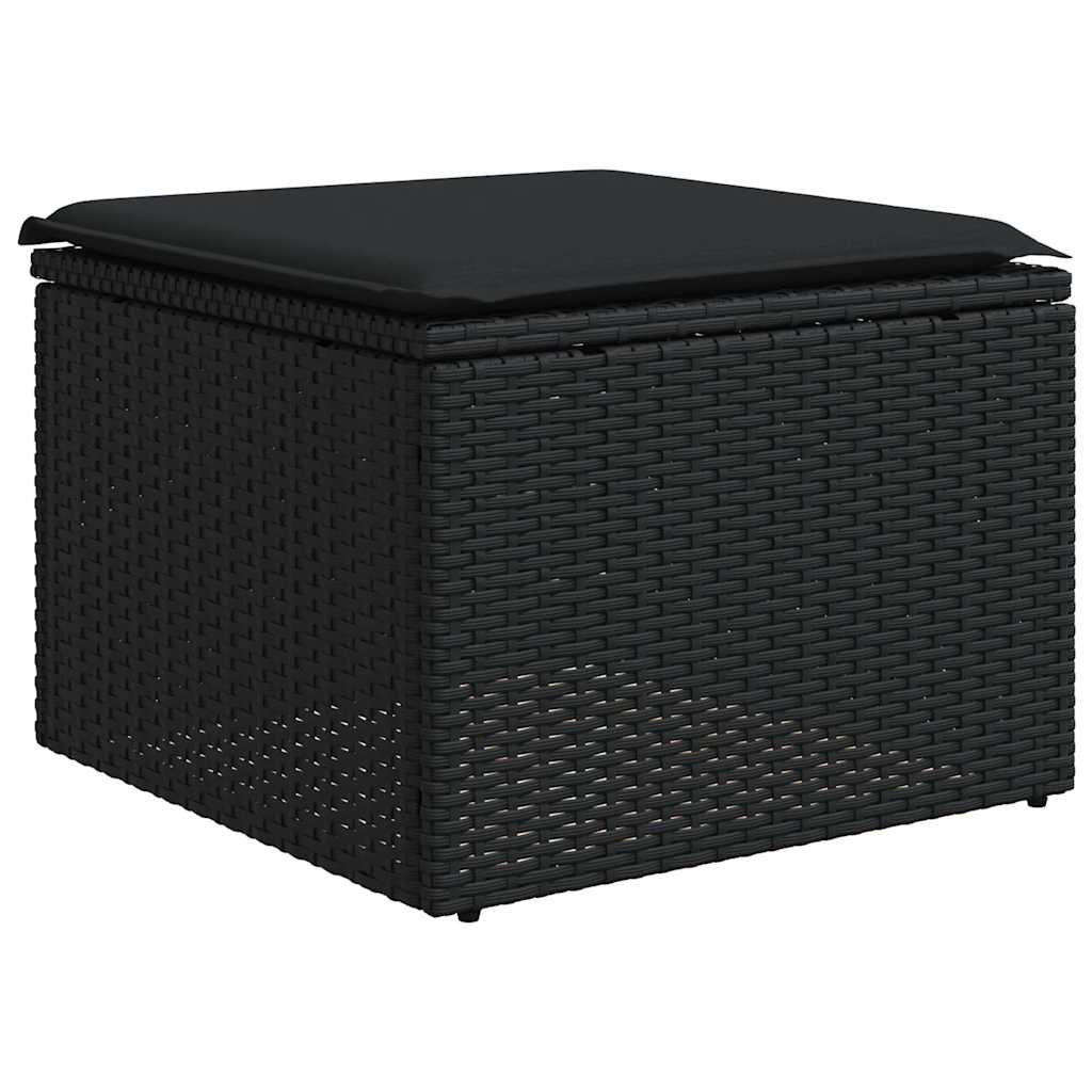 9-dijelni set vrtnih sofa s jastucima crni od poliratana