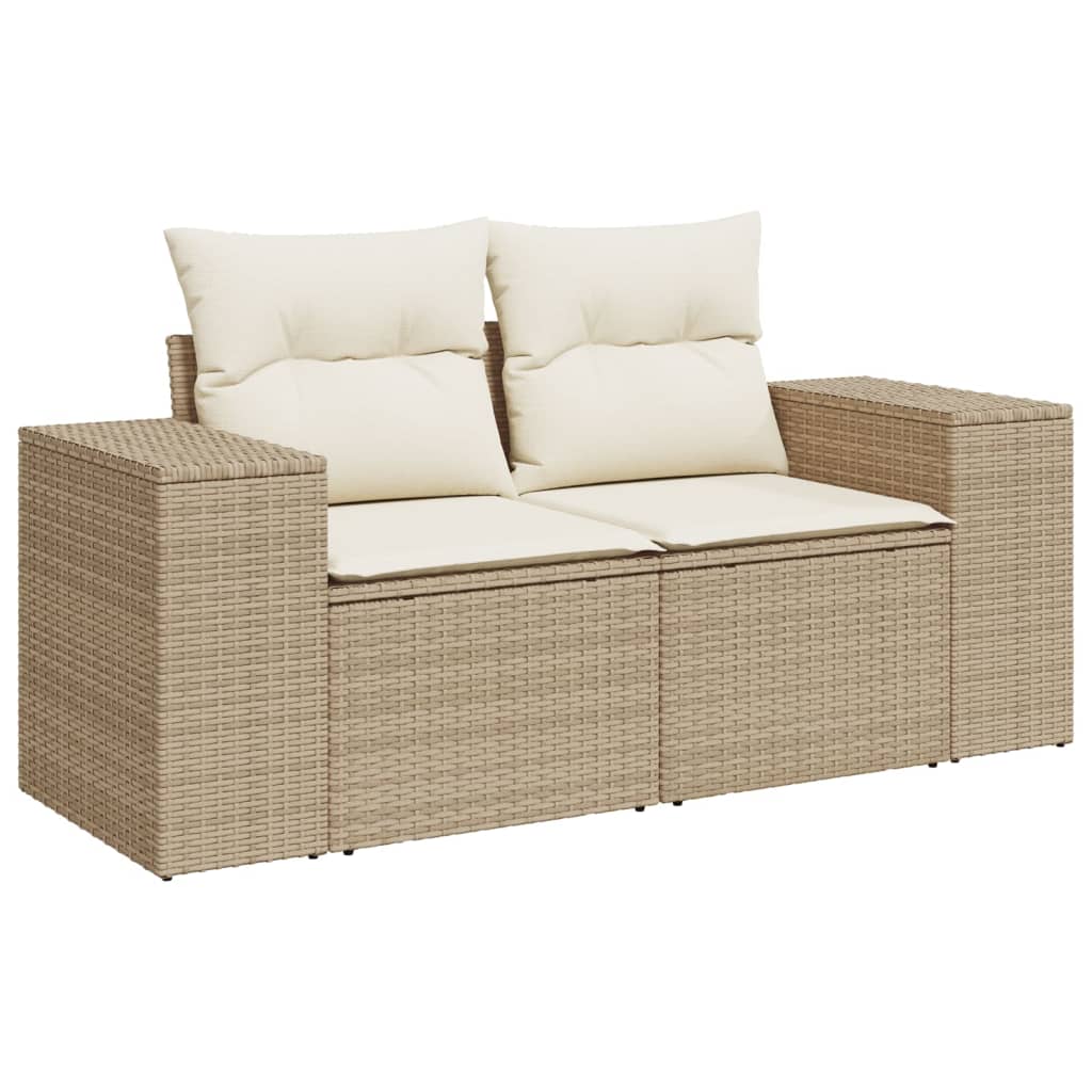 9-dijelni set vrtnih sofa s jastucima bež od poliratana