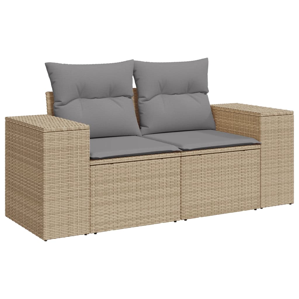 10-dijelni set vrtnih sofa s jastucima bež od poliratana