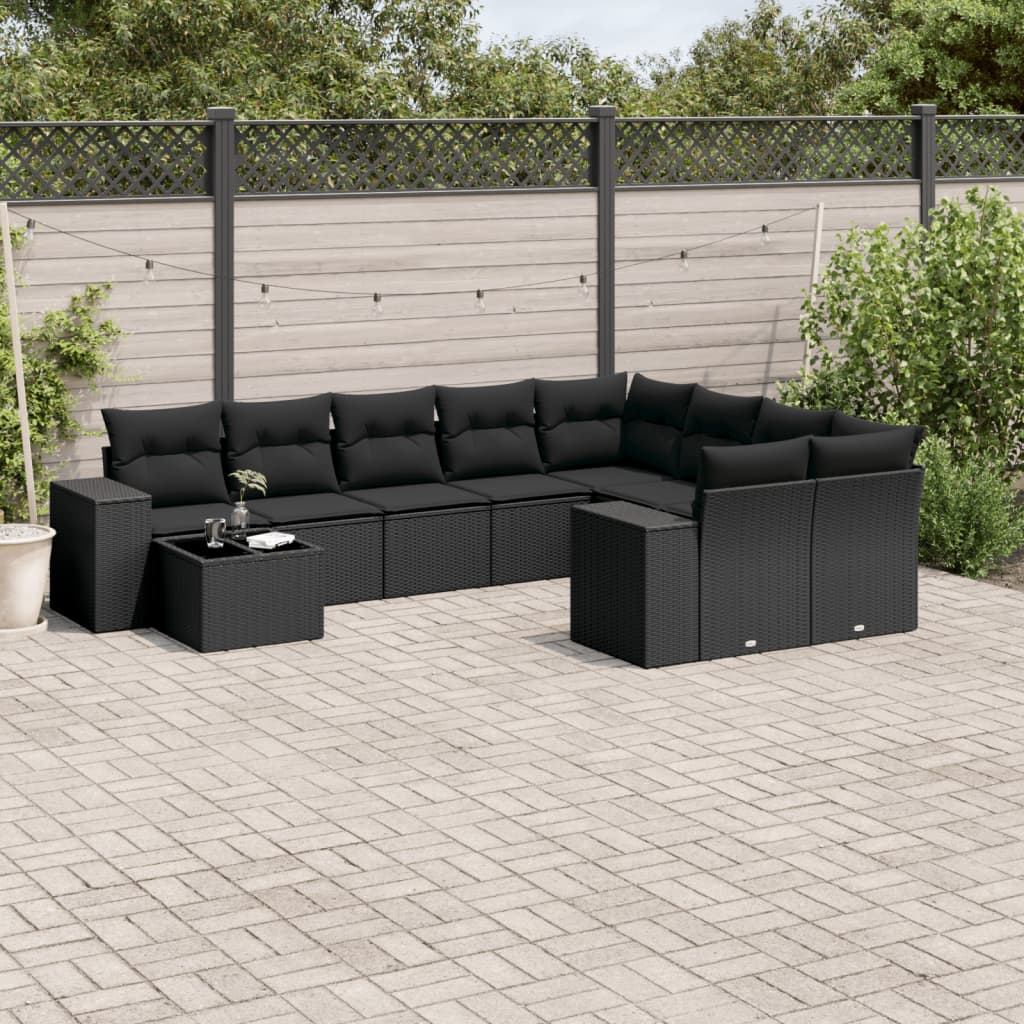 10-dijelni set vrtnih sofa od poliratana s jastucima