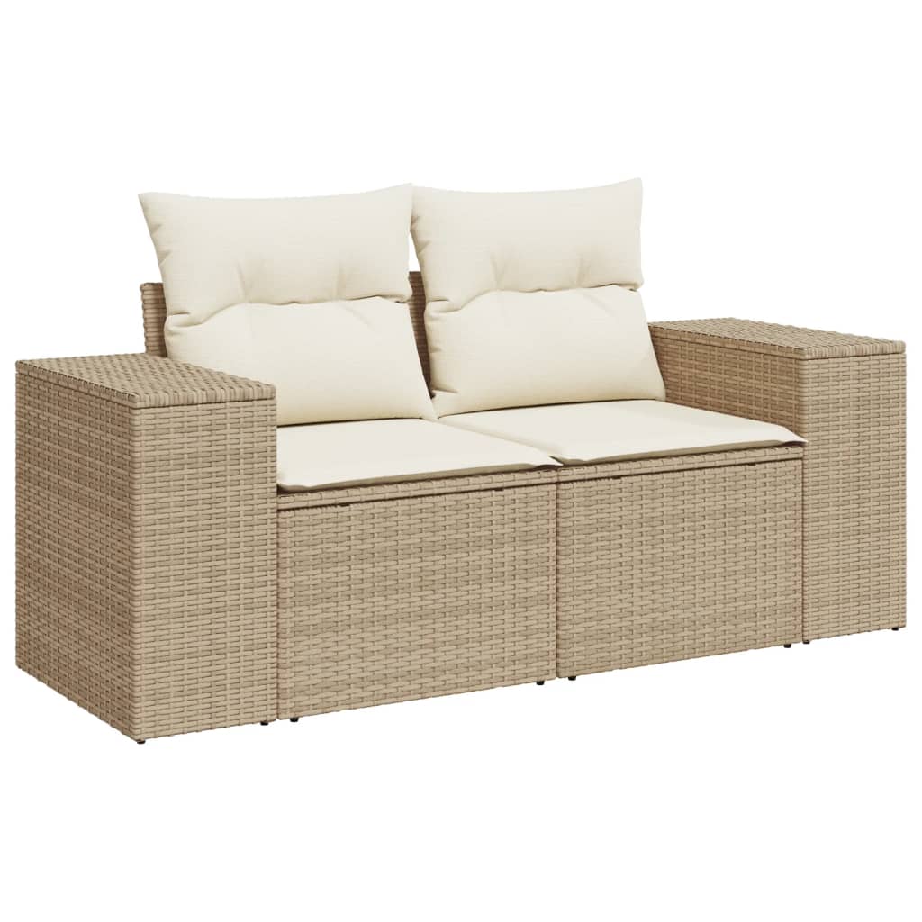 10-dijelni set vrtnih sofa s jastucima bež od poliratana