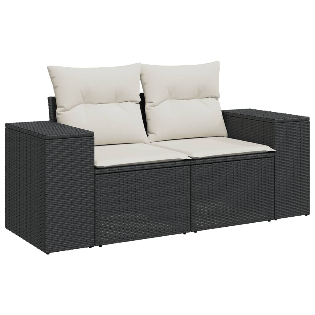 10-dijelni set vrtnih sofa s jastucima crni od poliratana