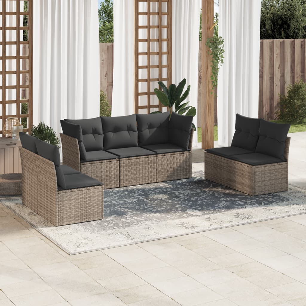 7-dijelni set vrtnih sofa sivi od poliratana