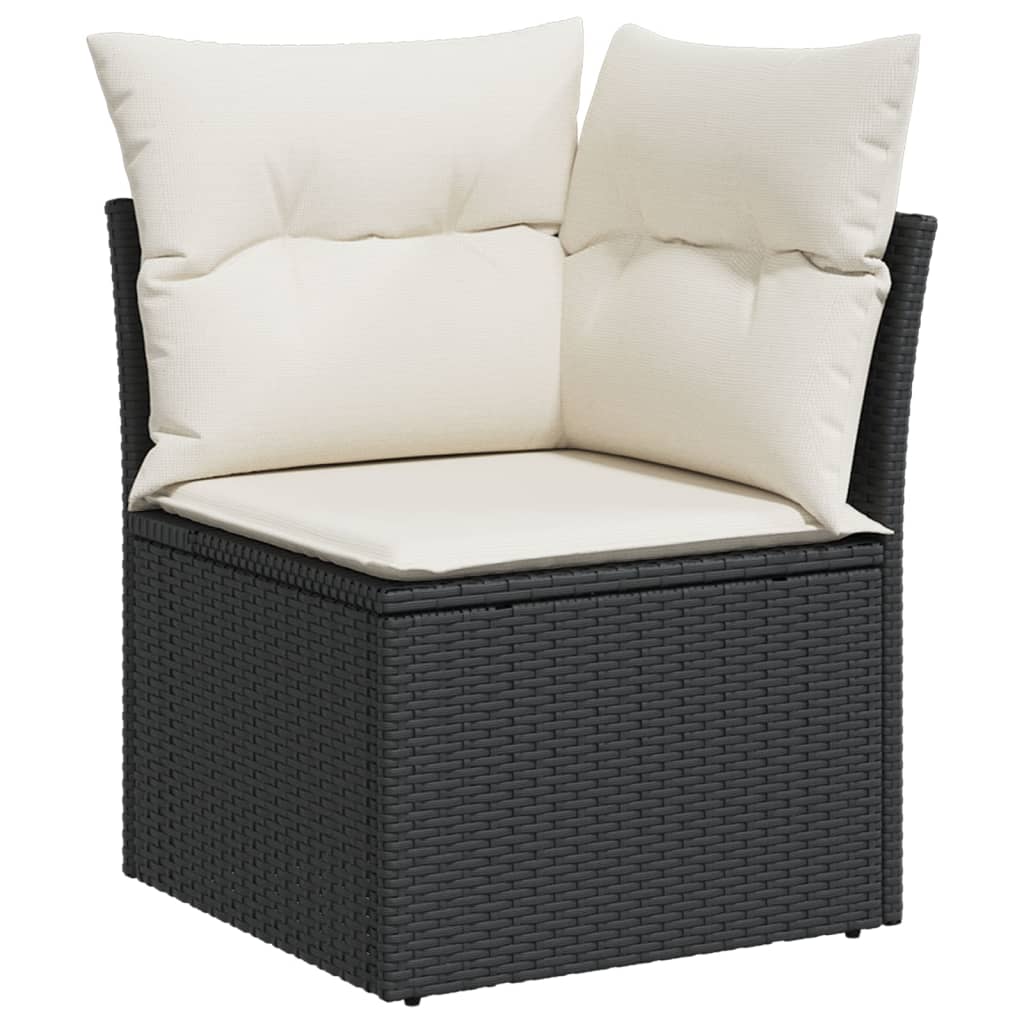 11-dijelni set vrtnih sofa od poliratana s jastucima crni