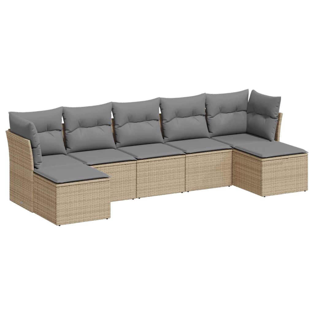 7-dijelni set vrtnih sofa svjetlosivi od poliratana