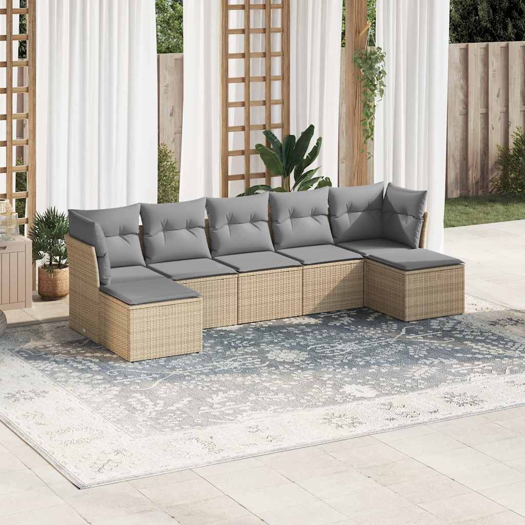 7-dijelni set vrtnih sofa svjetlosivi od poliratana