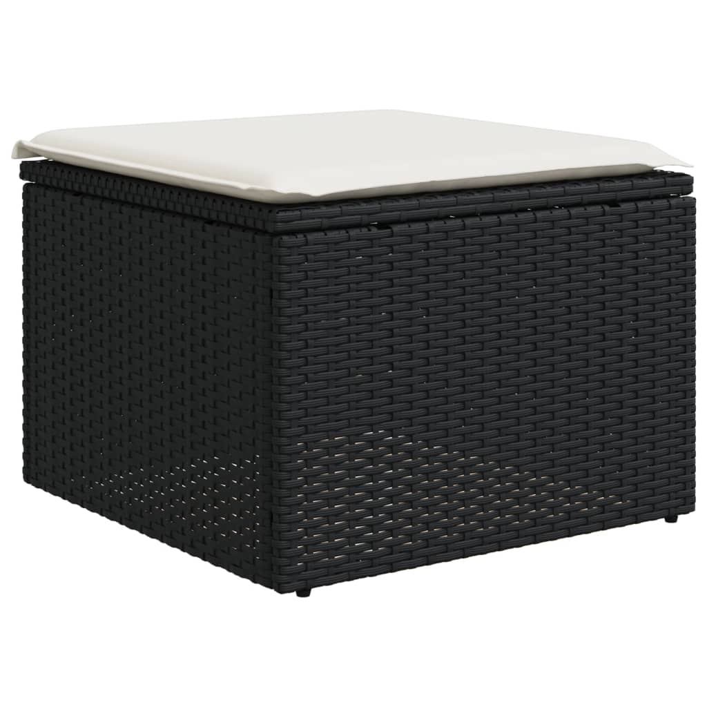 9-dijelni set vrtnih sofa s jastucima crni od poliratana