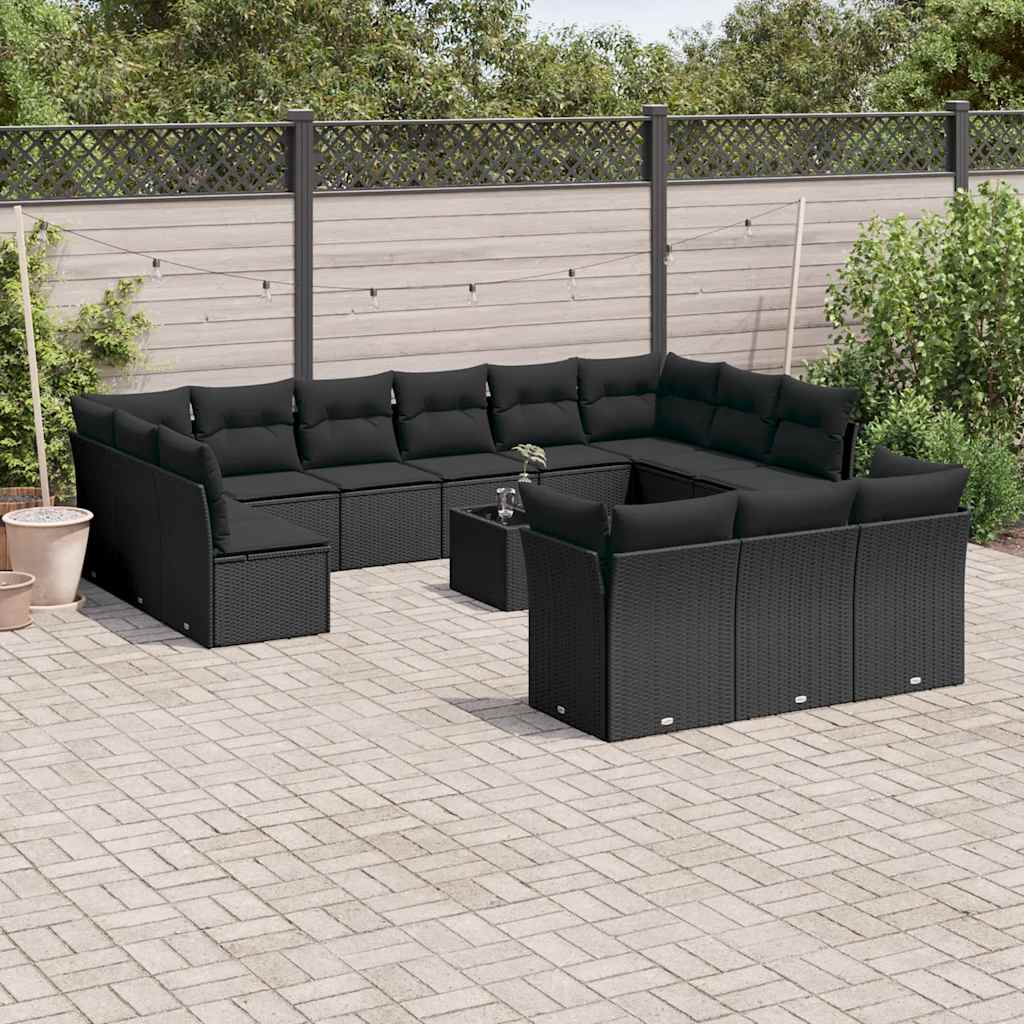 14-dijelni set vrtnih sofa od poliratana s jastucima