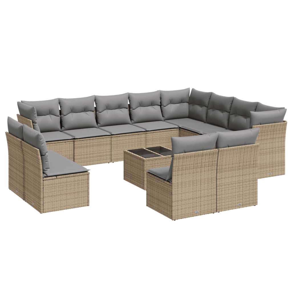 13-dijelni set vrtnih sofa s jastucima poliratan Bež