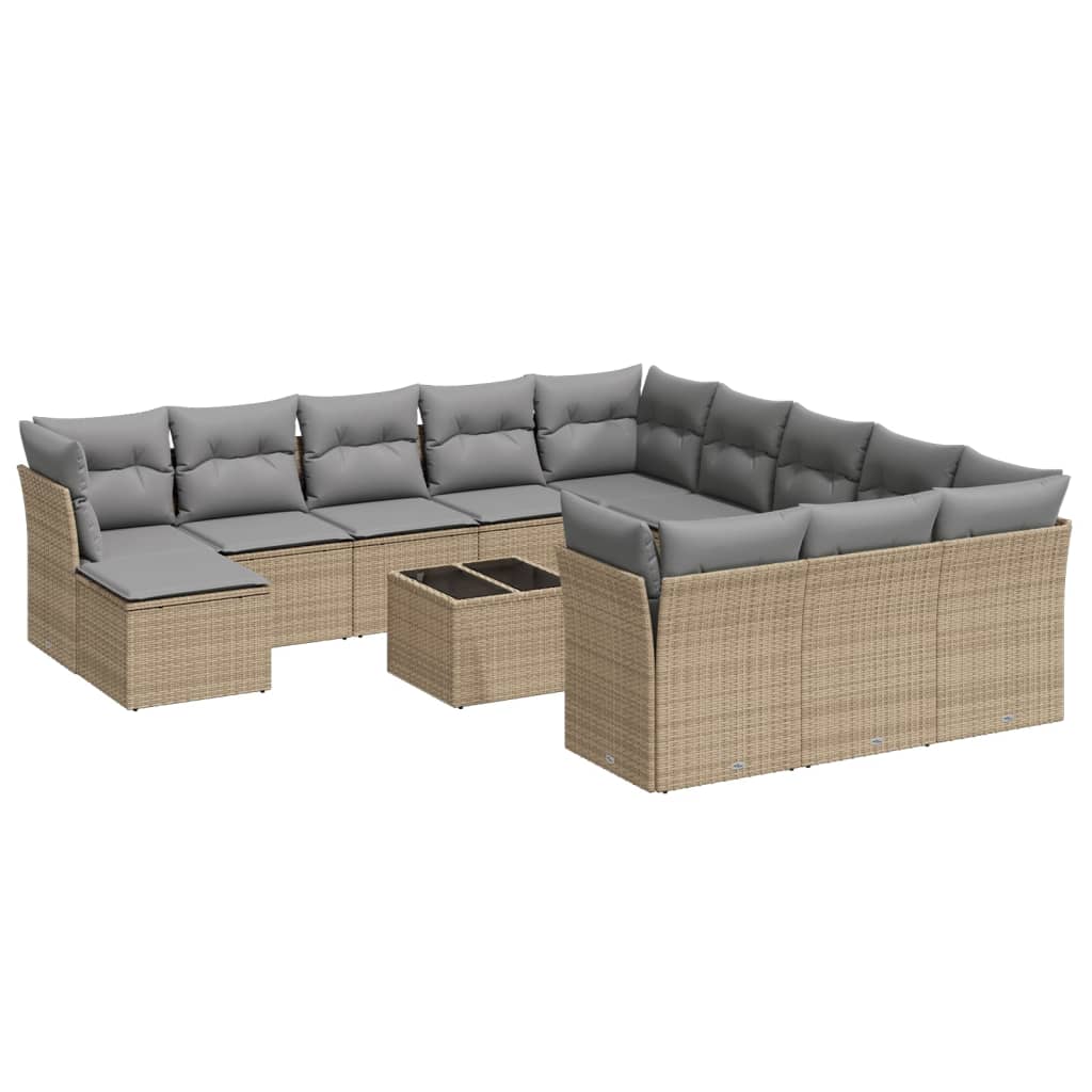 13-dijelni set vrtnih sofa s jastucima poliratan Bež