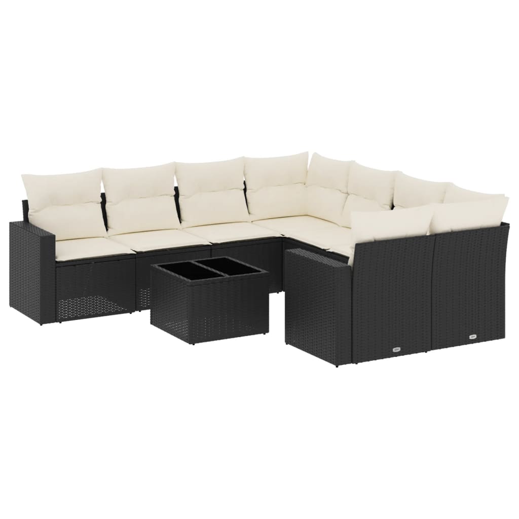 9-dijelni set vrtnih sofa s jastucima od poliratana